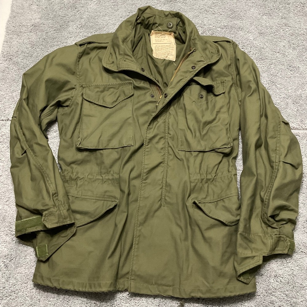 Vintage US Military M-65 Field Jacket Olive Drab Green OG-107 Small Regular
